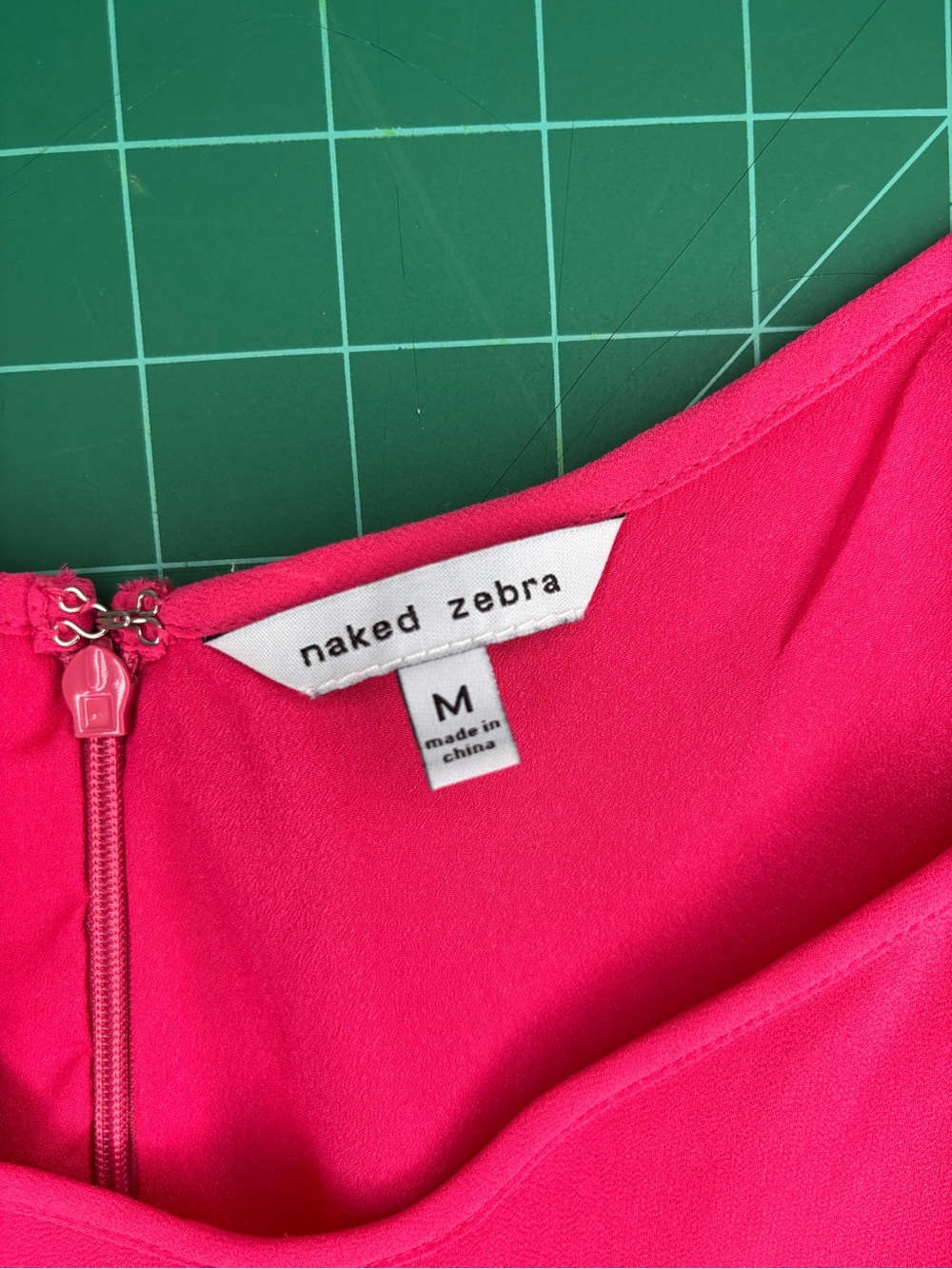 Naked Zebra Hot Pink Mini Slip Dress Adjustable Spaghetti Straps Bright Summer - Picture 3 of 8